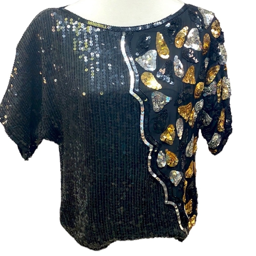 J.L.B Silk Sequins Blouse